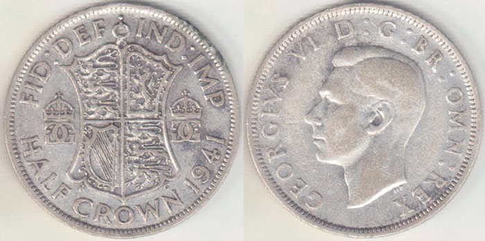 1941 Great Britain silver Half Crown A002992